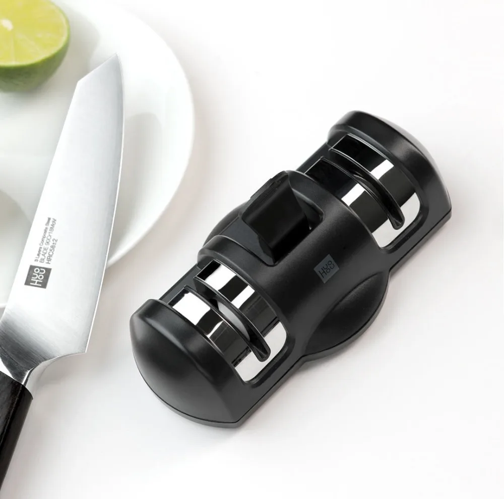Xiaomi Huohou двойное колесо-точилка, хорошая точилка для ножей, кухонные точильные ножи