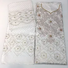 Бассейна riche с камнями и бусинами кружевное платье парча в Гвинейском Стиле Белое Кружевное Базен кружевной ткани высокого качества 3 в 1