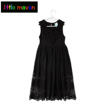 

Princess Girls Dress 2017 New Fashion summer Lace Children Sleeveless Appliques dresses Age for 4-14Y Big Girls Dresses
