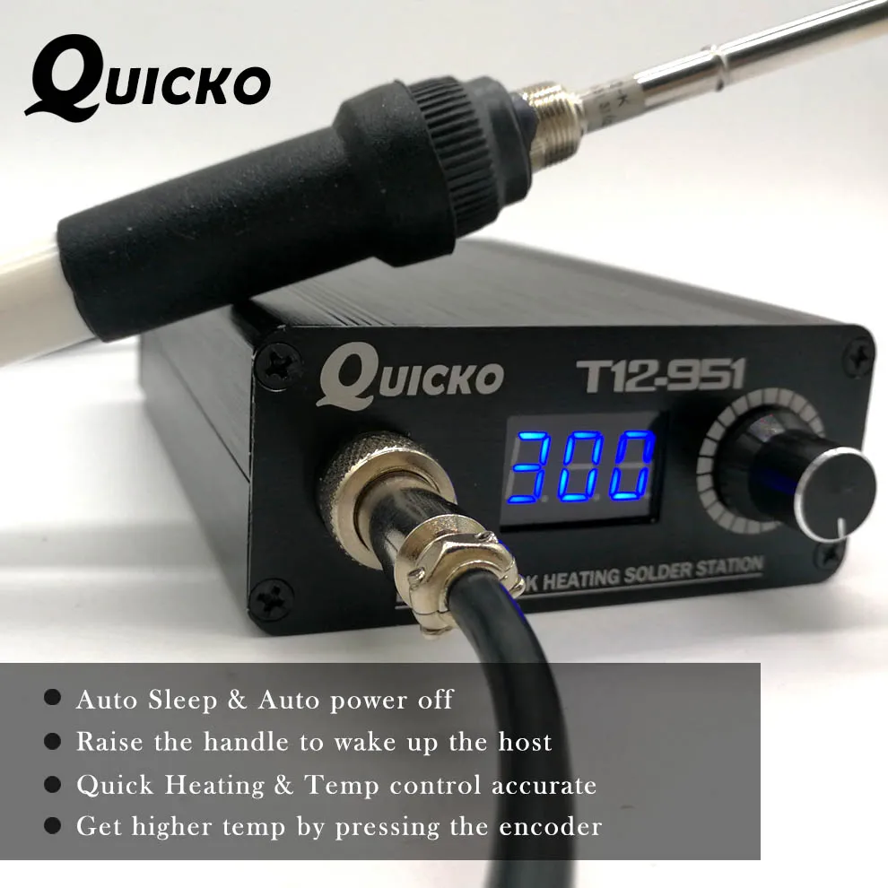 QUICKO T12 STC-светодиодный паяльная станция электронная паяльник для подключения к новая версия T12-951 светодиодный цифровой сварочный инструмент большой мощности 108W