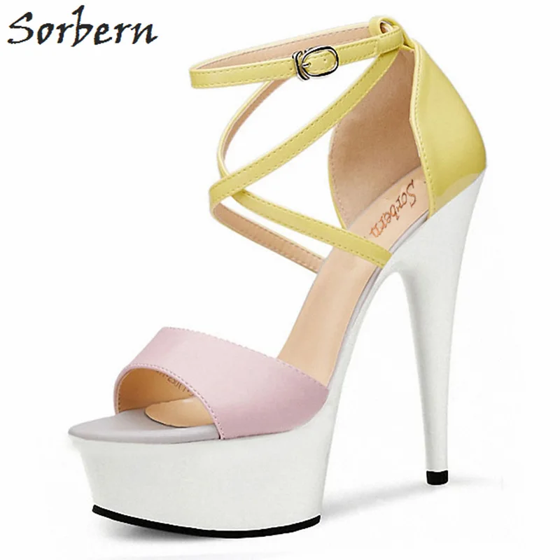 Sorbern Ankle Strap Summer Shoes Women Sandals White High Heels Platform Shoes Fetish Heels Ladies Shoes Size 42 2018 Diy Colors Sorbern Ankle Strap Summer Shoes Women Sandals White High Heels Platform Shoes Fetish Heels Ladies Shoes Size 42 2018 Diy Colors