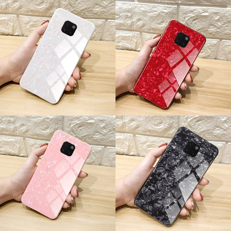Чехол для Huawei Mate 20 Pro роскошный чехол с силиконовым краем и жестким закаленным