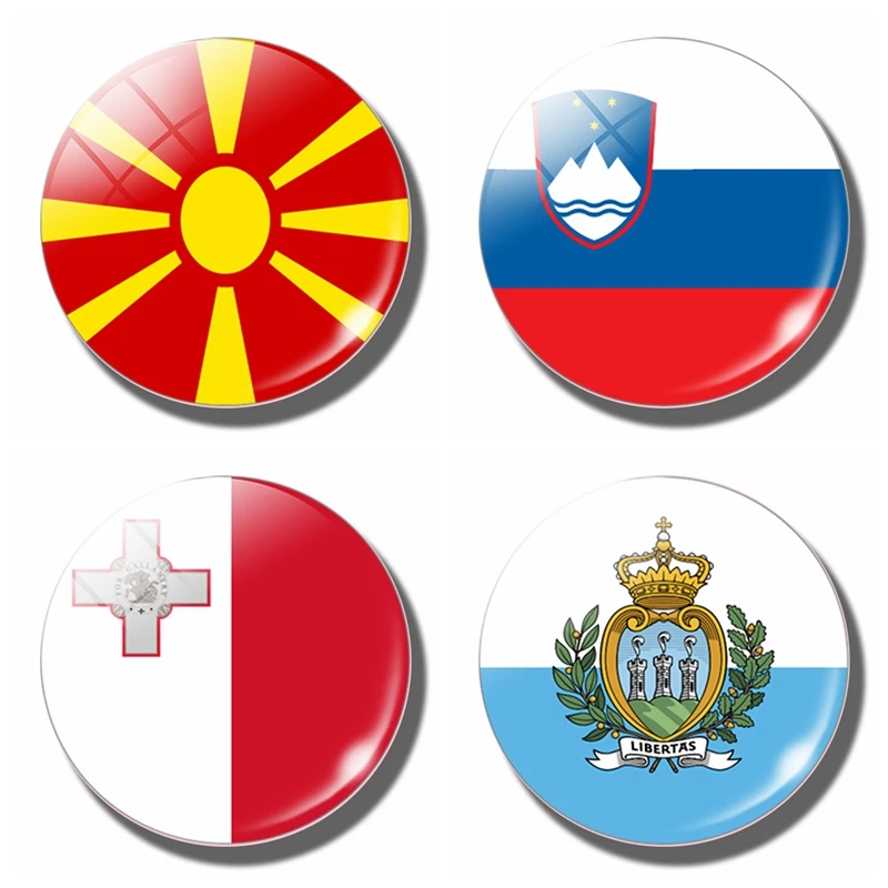 Магнитный стеклянный для холодильника 30 мм, с национальным флагом, в Южной Европе, в Болгарию, Италию, Испанию, Португалия, Андорру, Румынию