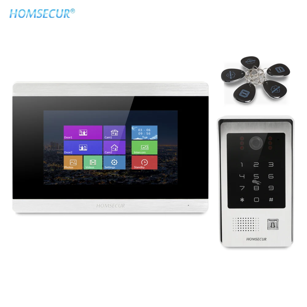 

HOMSECUR 7" Wired Video&Audio Smart Doorbell+Recording & Snapshot for Apartment BC091+BM715-S