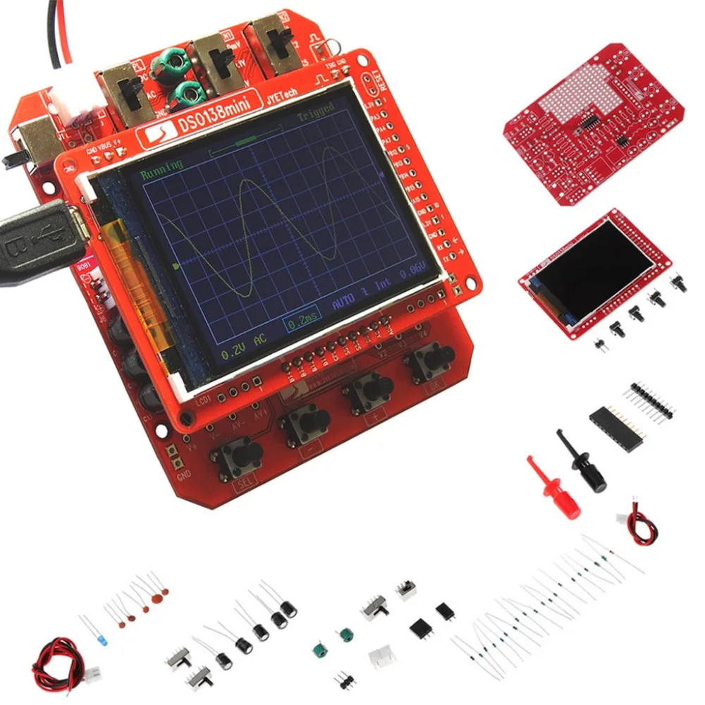 ANENG Новый DSO138mini цифровой осциллограф Набор DIY обучения карманный размер DSO138