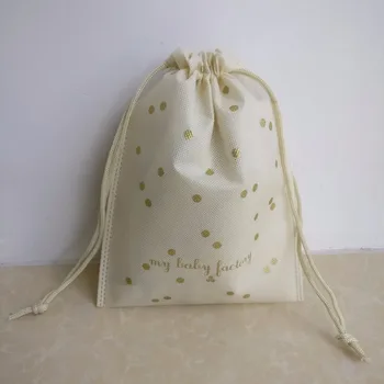 

2018 wholesales 1000pcs/lot 23x17cm custom printed company logo reusable eco non woven drawstring shopping bags free shipping