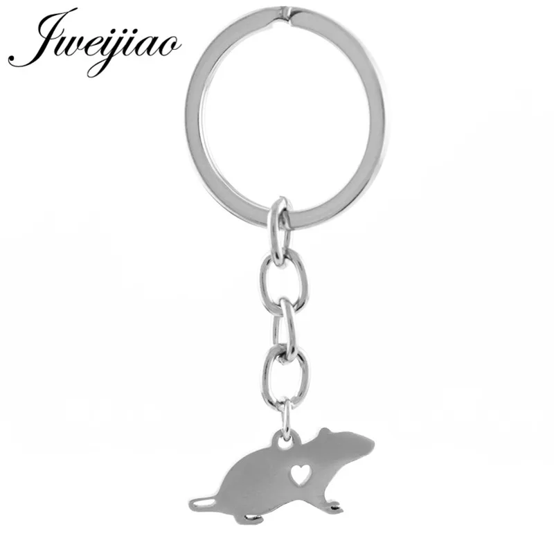 

JWEIJIAO Mouse Charms Keychain Key Chain & Key Ring Holder Stainless steel Custom Gift For Children Kids Bag Pendant SKU35