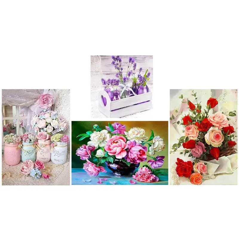 

Colorful Flower 5D DIY Round Diamond Painting Spire Design Diamond Shape Perfect Size 2.8 mm Embroidery Cross Stitch Home Decor