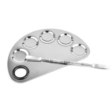 1 шт. 10,5x16 см полукруглый Нержавеющая сталь Цвет палитры и 15 см двойной головкой Ложка шпатели ручка штанга косметическая ногтей инструмент