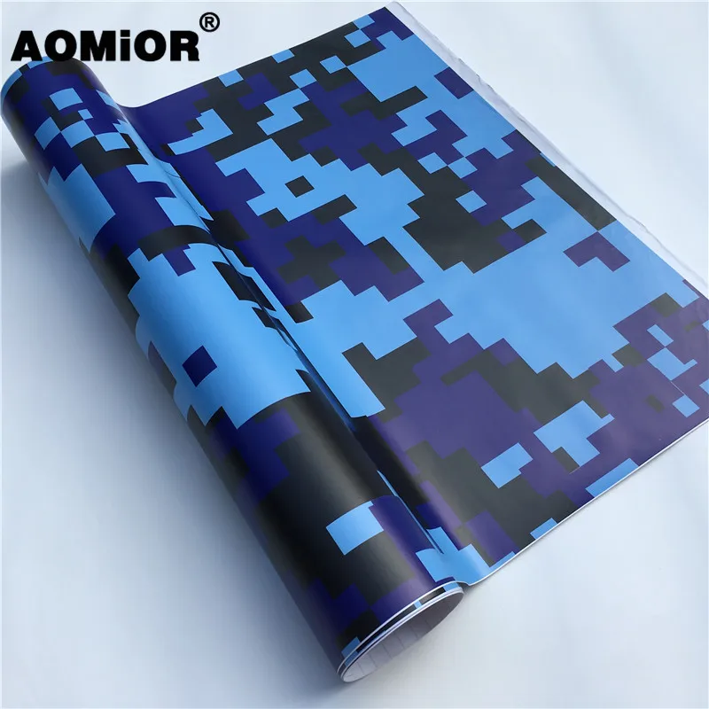 Blue Digital Camo Vinyl Wrap Film (8)