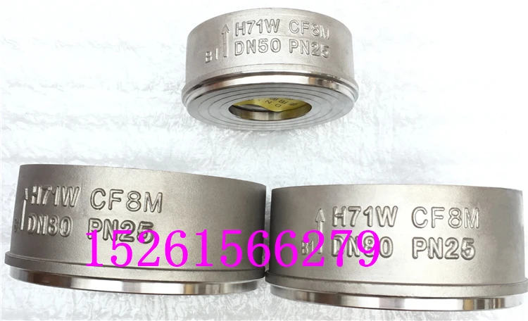 

H71W-25R Stainless Steel Wafer Check Valve DN15-200 Unidirectional Check Valve 316 Spring Check Valve