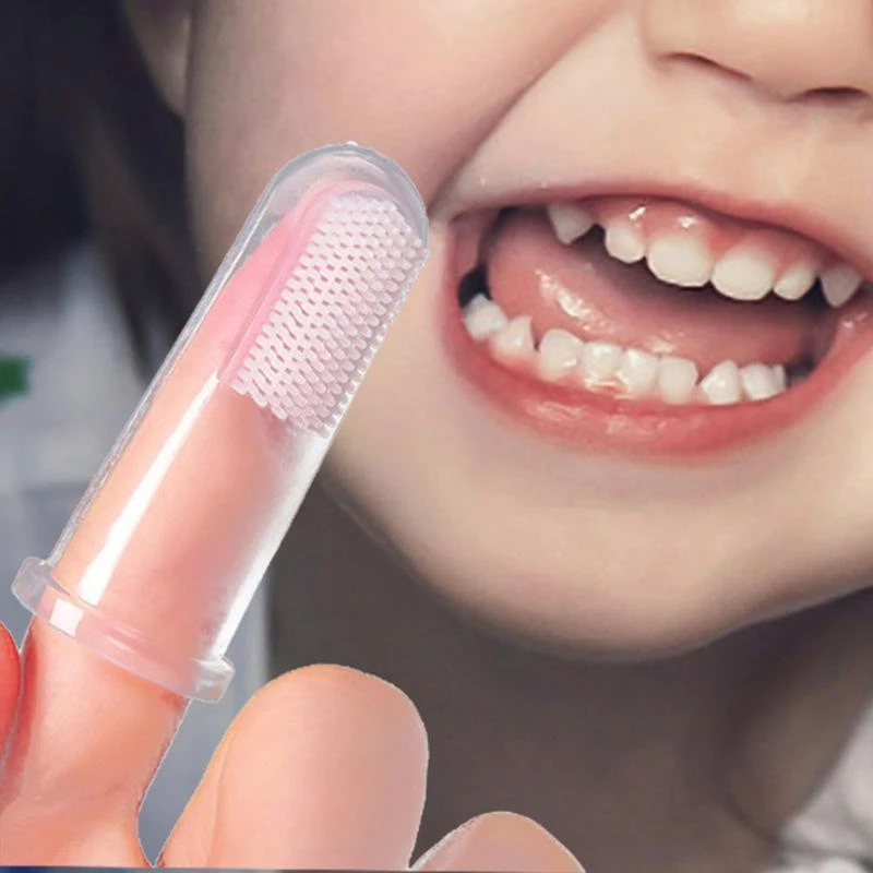 Toothbrush 1pc kids baby infant soft silicone finger toothbrush teeth rubber massager brush baby infant soft silicone finger