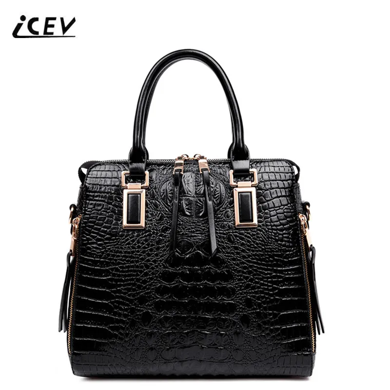 

ICEV New Fashion Shell Women Leather Handbags Alligator Luxury Handbags Women Bags Designer Ladies Office Totes Bolsa Feminina