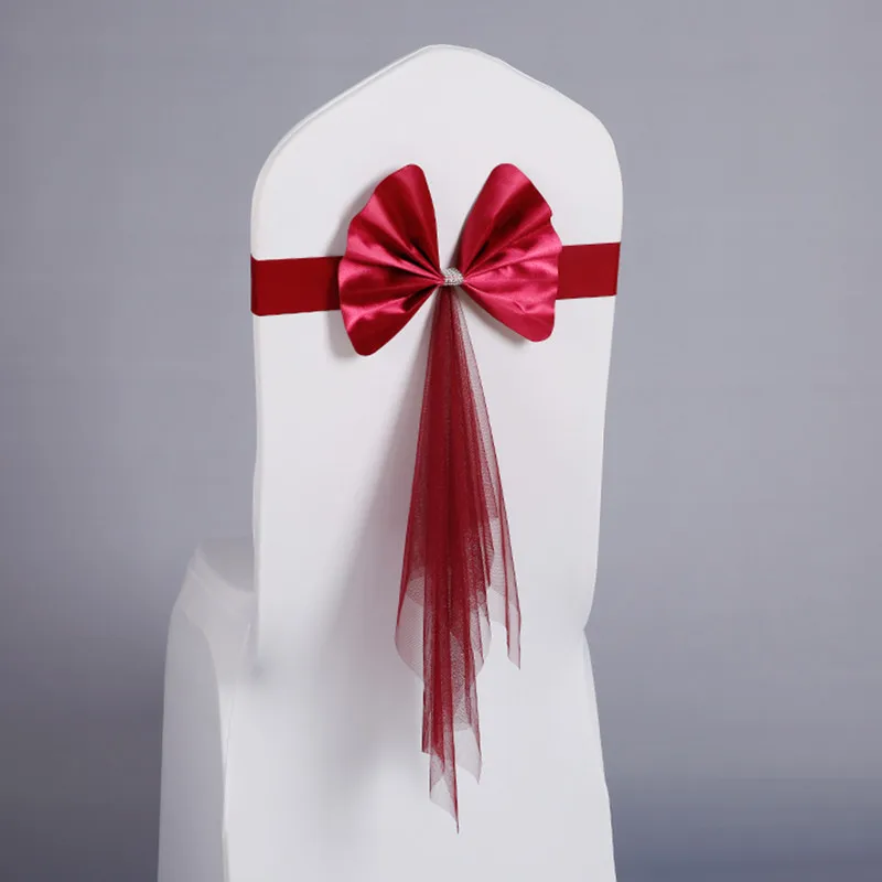 burgundy wedding decoration/chair bow wedding/wedding chair ties 100