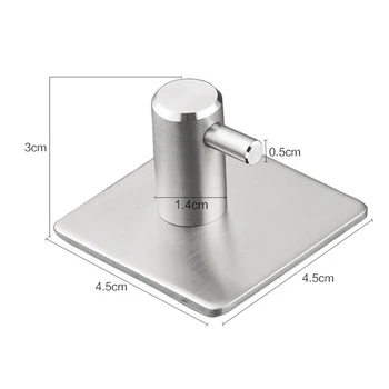 

Wall Hooks Self Adhesive Mirror Hooks Stainless Steel Robe Hooks Coat Cloth Bag Hanger Waterproof Kitchen Bathroom Shower Hooks