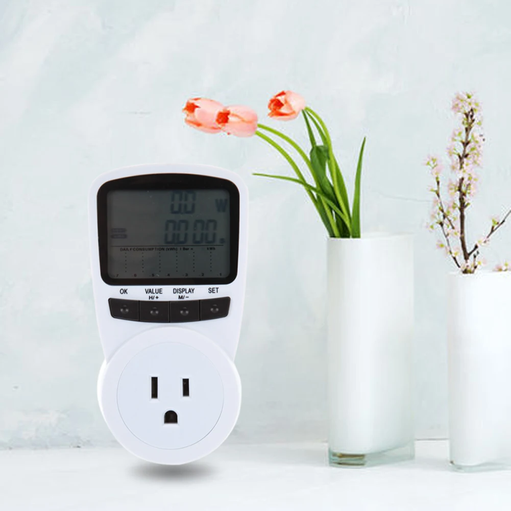 

US Plug LCD Display 120V 16A 46-65Hz Socket Energy Meter Electricity Watt Voltage Current Frequency Monitor Analyzer