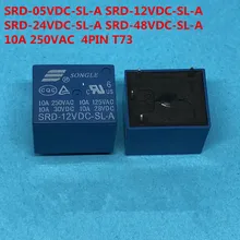 5 шт. PCB Тип Электромагнитная катушка Мощность реле SRD-05VDC-SL-A SRD-12VDC-SL-A SRD-24VDC-SL-A SRD-48VDC-SL-A 10A 250VAC 4PIN T73