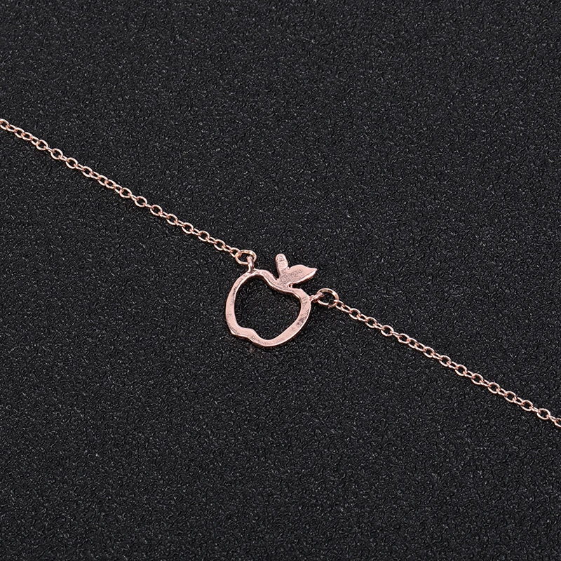 

Hollow Outline Funny Geometric Fruit Apple Charm Chain Bracelets Bangles for School Mentor Teacher Women Graduation Gifts