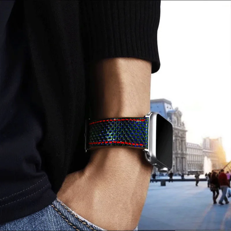 Ремешок для часов Apple Watch Series 4 iWatch ремешок из натурального углеродного волокна 1 2 3