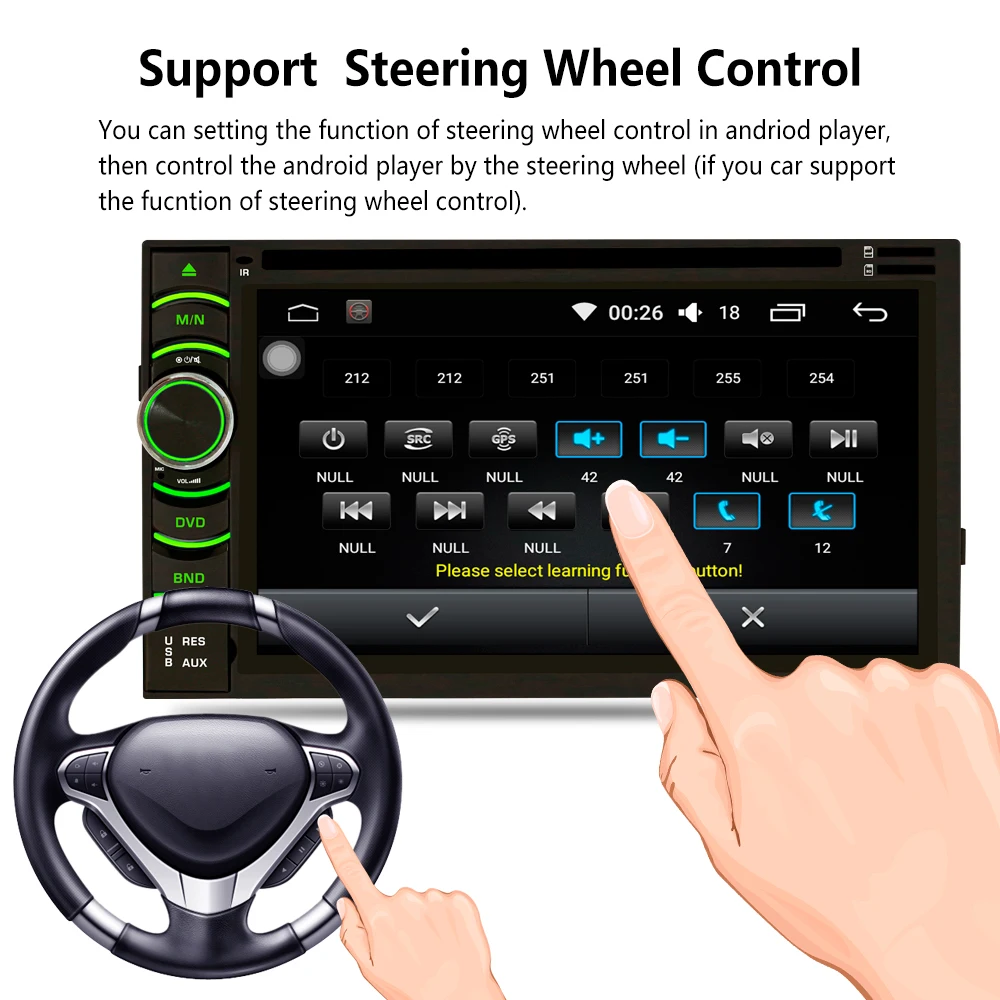 Sale 2 Din Touch Car Multimedia DVD Player automagnitol Android 6.0 Car Radio Stereo GPS Navigation Bluetooth USB Audio Autoradio 2