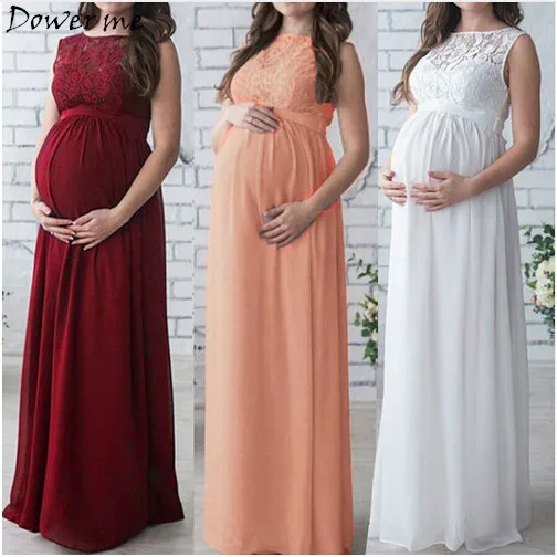 Maternity Dress 2018 Pregnancy Clothes Pregnant Women Lady Elegant Vestidos Lace Party Formal Evening Dress