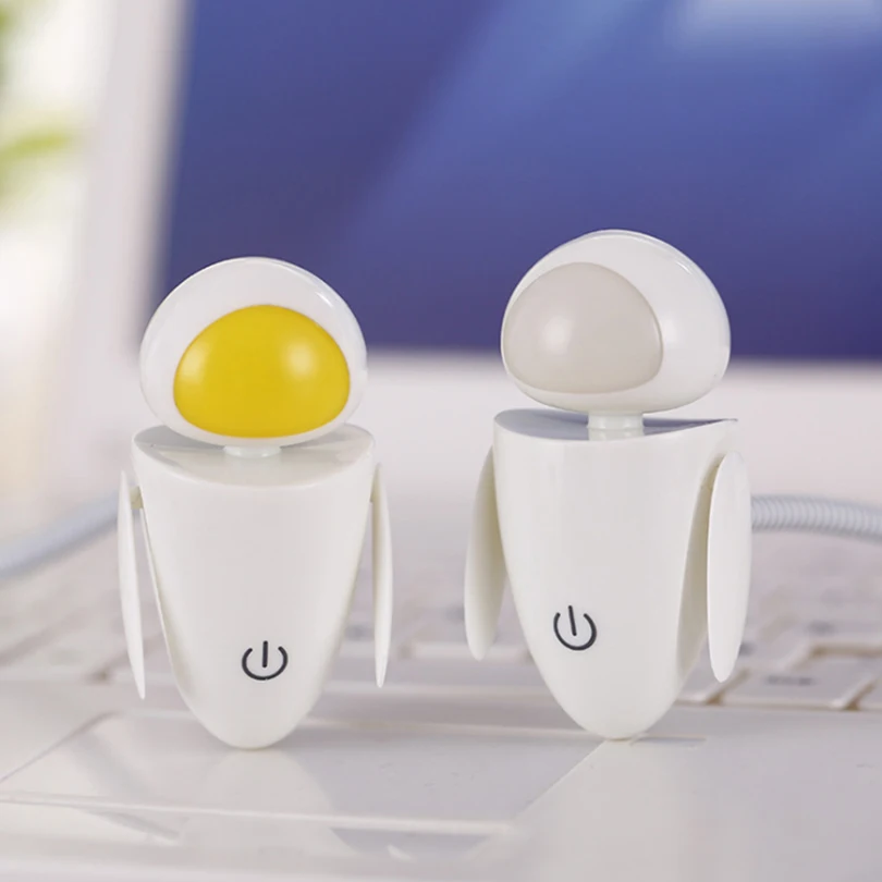 

Mini USB LED Light 5V Cartoon Robot Touch switch sensor night light table Lamp for book reading Children Power Bank Notebook pc