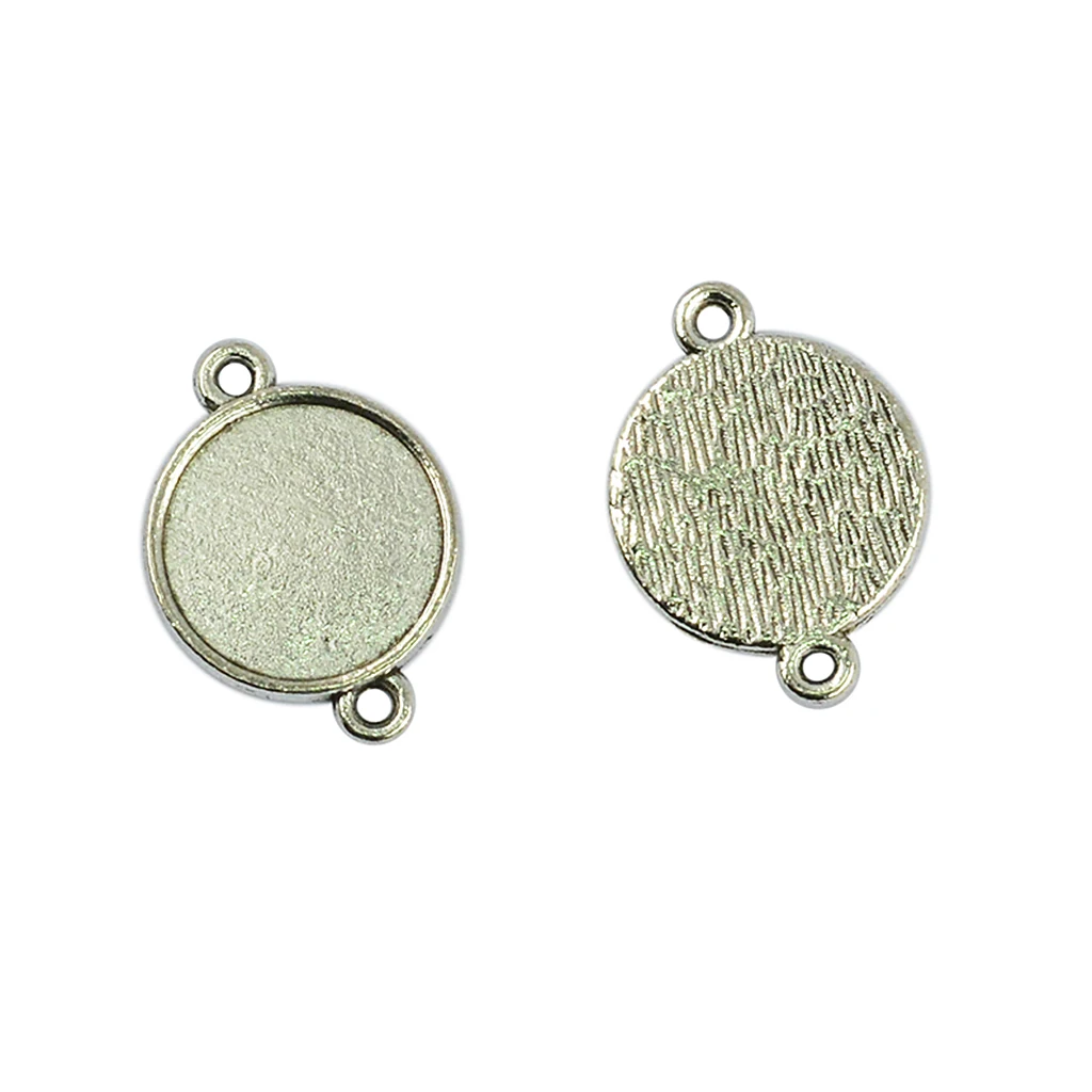 50pcs Blank Bezel Pendants Blanks Base Cabochon Settings Tray for Jewelry Making 12mm