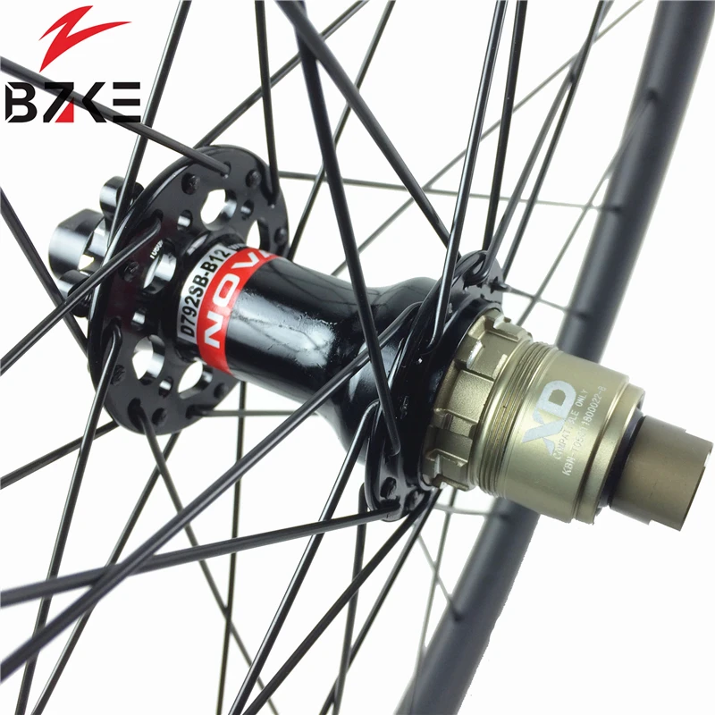 BZKE карбоновый mtb boost wheelset 29er tubelss thru Ось углеродного волокна колеса для горных велосипедов 148*12 мм Novatec boost велосипедная колесная коляска