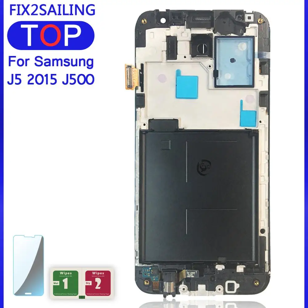 

For Samsung Galaxy J5 J500 J500F J500FN J500M J500H 2015 AAA+ TFT LCD Display 100% Tested Working Touch Screen Frame Assembly