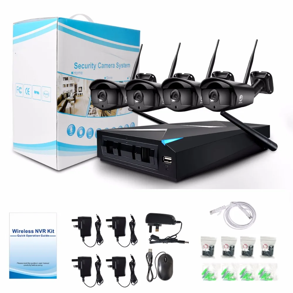 JOOAN, беспроводная система безопасности, 4CH CCTV NVR, 1080 P, wifi, камера безопасности, набор, уличная ip-камера, комплект видеонаблюдения