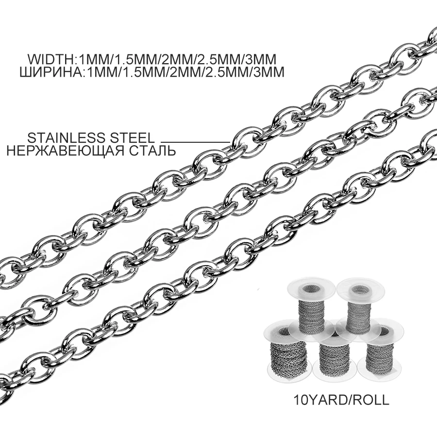 DC Durable Long Stainless Steel Necklace Chains 10yard/roll Pendant
