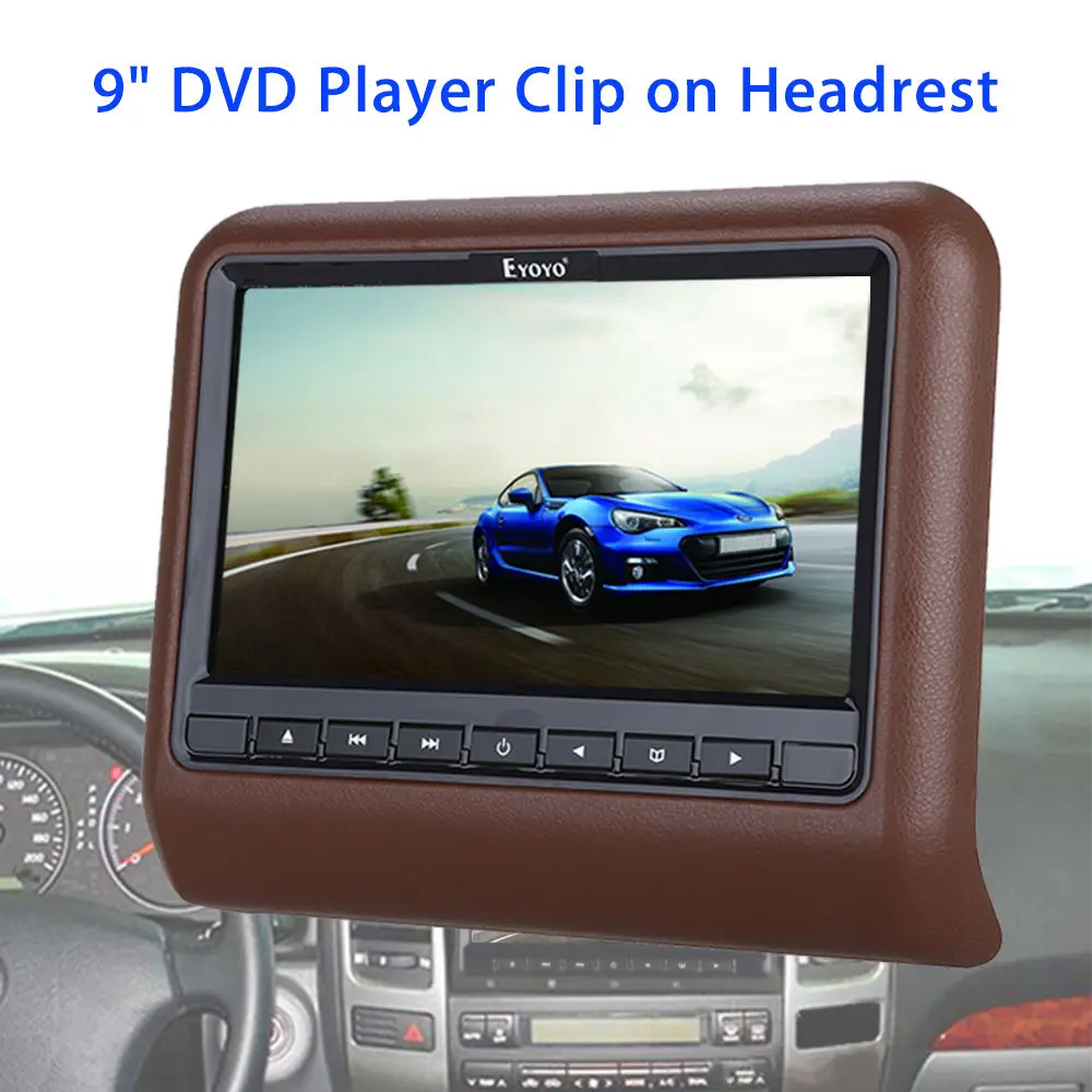 Eyoyo 9" inch Car Clip on Headrest Monitor DVD USB SD Movie Game Player