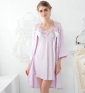 Новое поступление Модные Сексуальная женская ночная рубашка, лидер продаж для дам на лето, осень пижамы одежда сна - Цвет: Лаванда