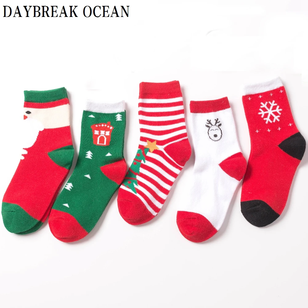 Unisex 5 Pairs 1 12 Years Cute Christmas Socks Baby Boys Girls Toddler