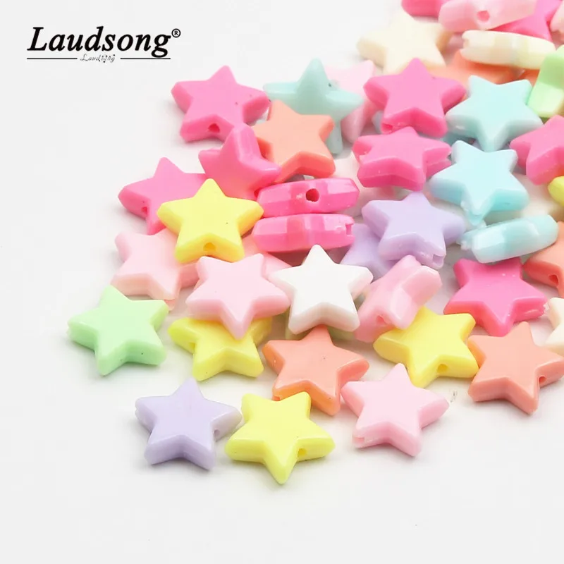 

50Pcs/Lot 14mm Candy Color Star Plastic Acrylic Loose Spacer Beads For DIY Necklace Bracelet Jewelry Making