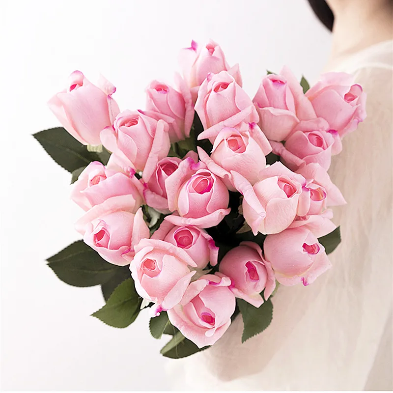 Floace 15 шт./лот Букет розовых цветов Королевская роза Высококлассные Искусственные