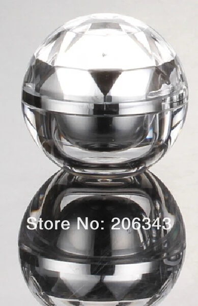 15 г серебро акриловая мяч форма крем бутылки, косметический контейнер, банка для крема, Косметические Jar, косметической упаковки
