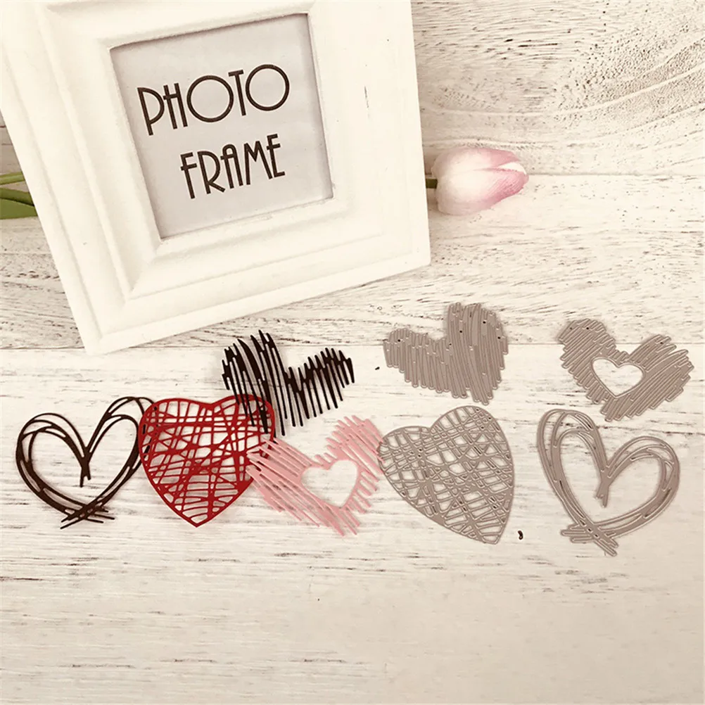 

4Pcs Love Stripe Design Metal Cutting Dies Baby Embossing Folder For DIY Scrapbooking Photo Album Decor Paper Card Craft Dies