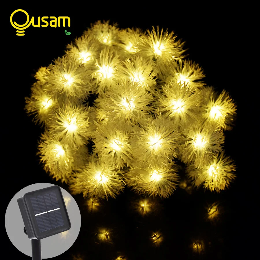 

Solar Garland Lighting Strings 30LED 6Meters 8 Modes With Solar Panel Snow Ball Lamp For Outdoor Garden Holiday Decoration IP65