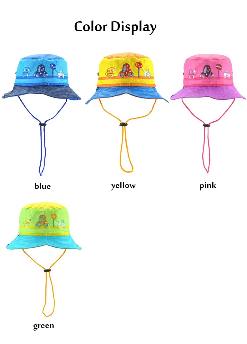 Регулируемая солнцезащитная Кепка детская Панамка быстросохнущая летняя Рыбалка мультфильм Кепка для мальчиков, девочек Панама детская шапочка, детская пляжная шляпа на открытом воздухе