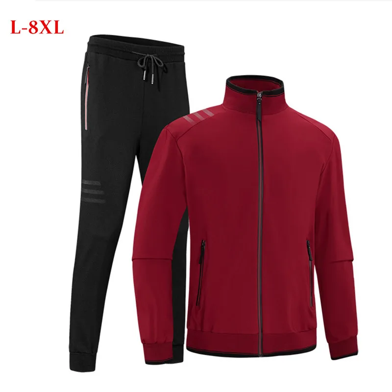 

2 Pieces Sets Tracksuit Men Brand Autumn Sweatshirt + Pants Two Piece Set Fashion Men Clothing Sports Jogger Suit L-8xl