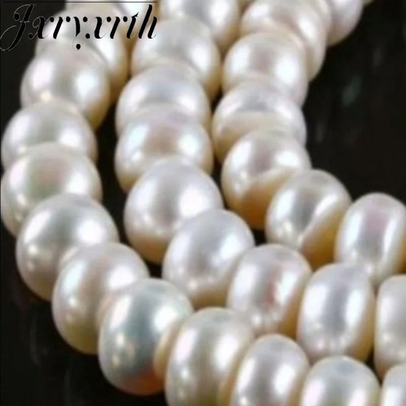 

Jxryxrth'' 8X10MM White Saltwater Akoya Pearl Loose Beads Accessory Parts For Necklace Bracelet 15" Fashion Jewelry Making Desig