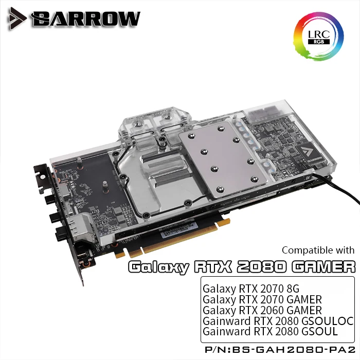 Курган водяного блок использовать для GALAXY RTX 2060/2070 GAGMER/GAINWARD 2070 8G/2080 OC/Поддержка оригинальной задней панелью 5V 3PIN заголовок цветная(RGB