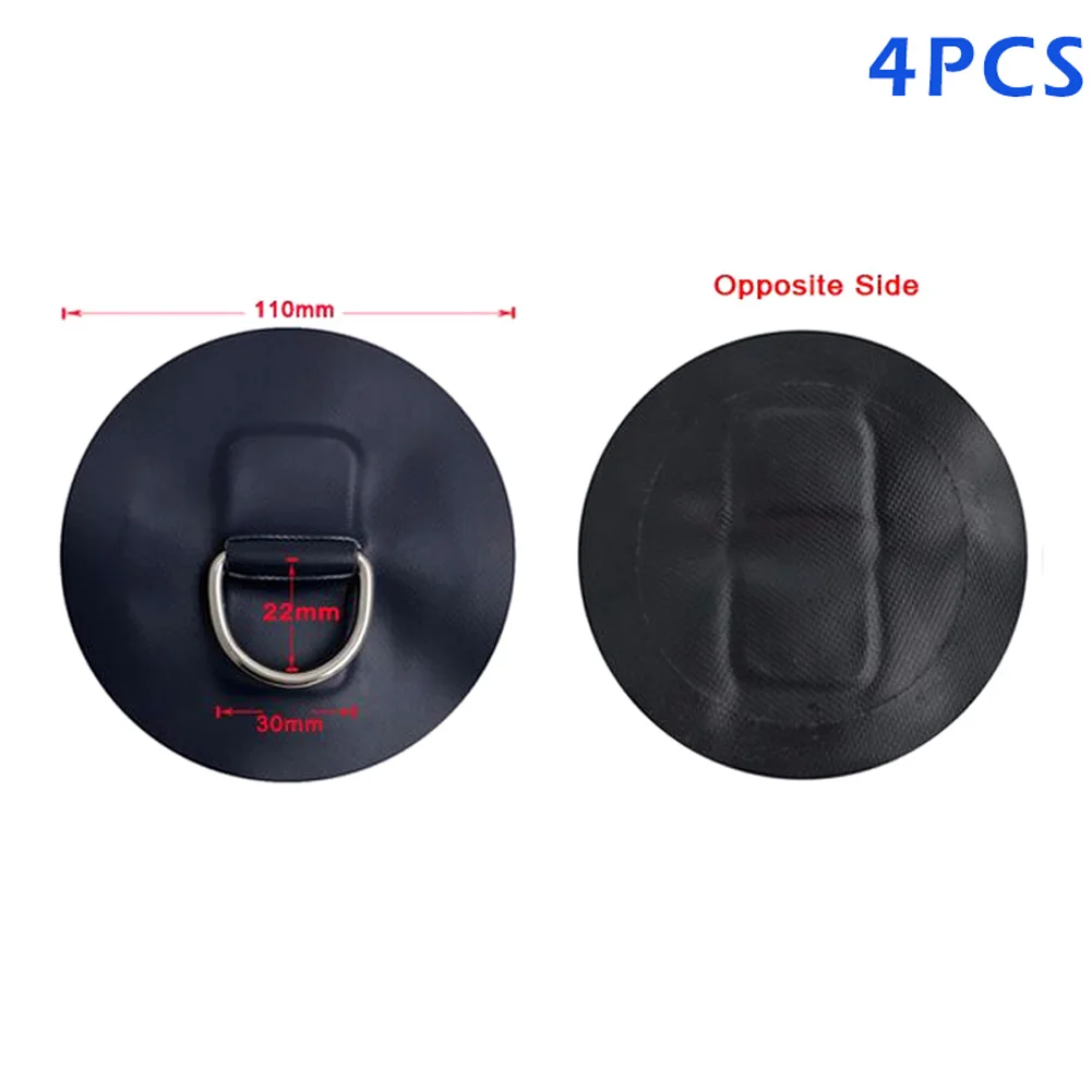 Горячая 4 шт из нержавеющей стали D-Ring Pad/патч для надувная лодка из ПВХ плот Dinghy каяк MCK99 - Цвет: Черный