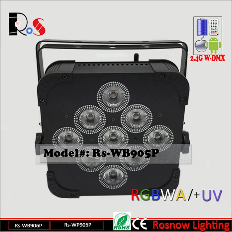 

For Sample 2.4G wireless DMX LED slim par 4 in 1 RGBW / RGBA powered battery wedding decoration DJ events uplighting