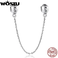 Auténtica Plata de Ley 925 Cadena de Seguridad Amor Conexión Charm Fit Pandora Original Pulsera Colgante de La Joyería Auténtica