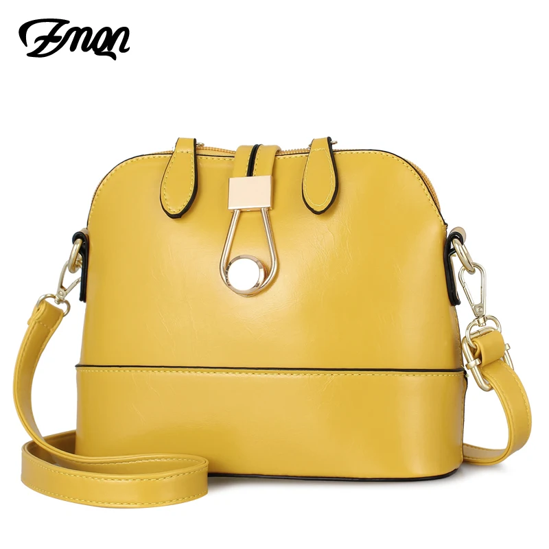 ZMQN النساء Crossbody أكياس جلدية قذيفة الأصفر أكياس صغيرة أزياء السيدات اليد حقيبة للنساء 2019 الفتيات الجانب بولسا الأنثوية a534