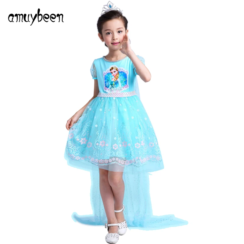 2019 Summer Baby Girl Dress Elsa Kids Princess Party Costume Anna Dresses for Girls Children's Clothing Vestidos infantil | Детская