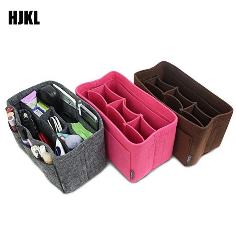 

HJKL Multi-functional Cosmetic BagsOrganizer Organizer Makeup Handbag Travel Insert Portable Felt Cloth Insert Bag in bag
