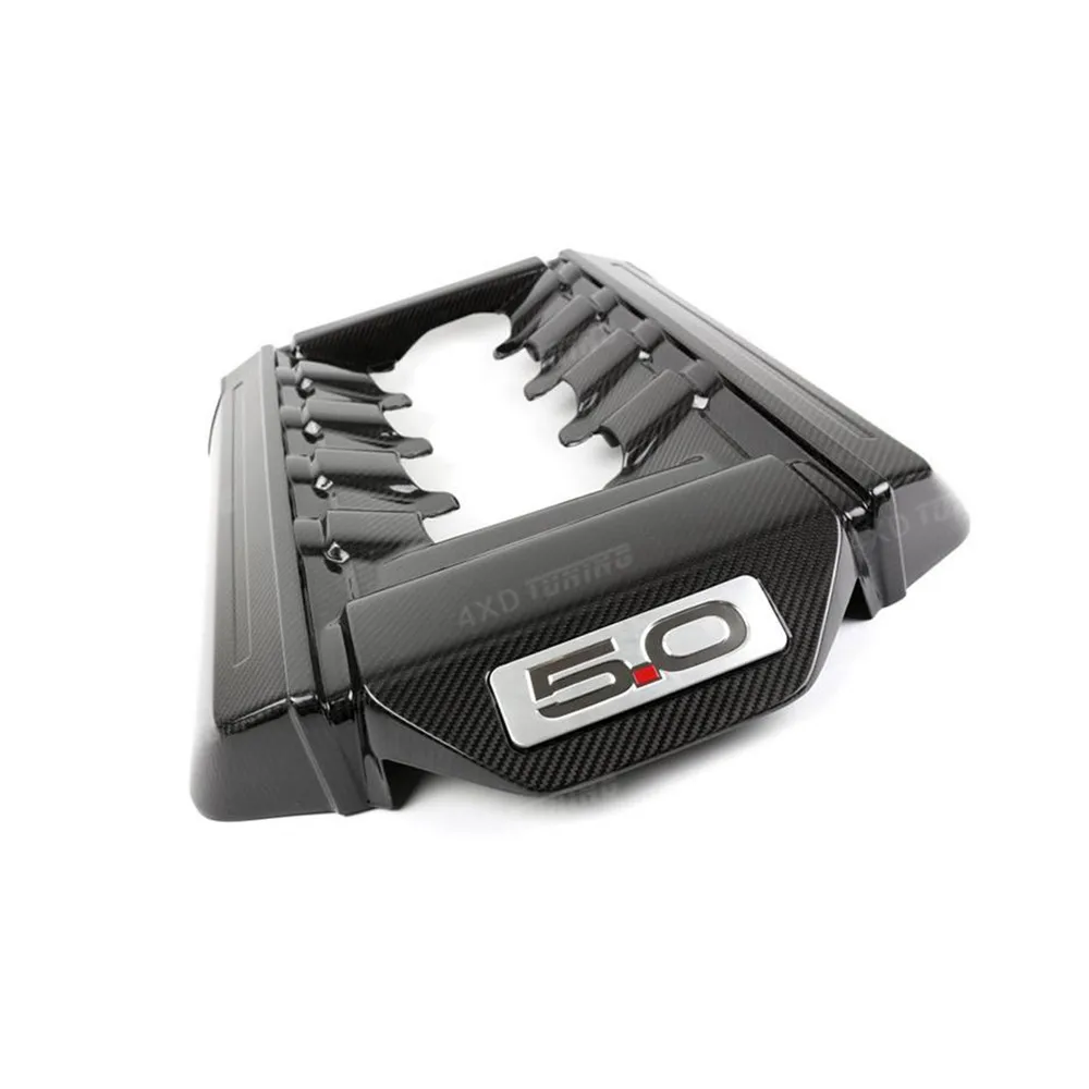 For Ford Mustang GT 5.0 Carbon Fiber Engine Cover Trim Only for Mustang